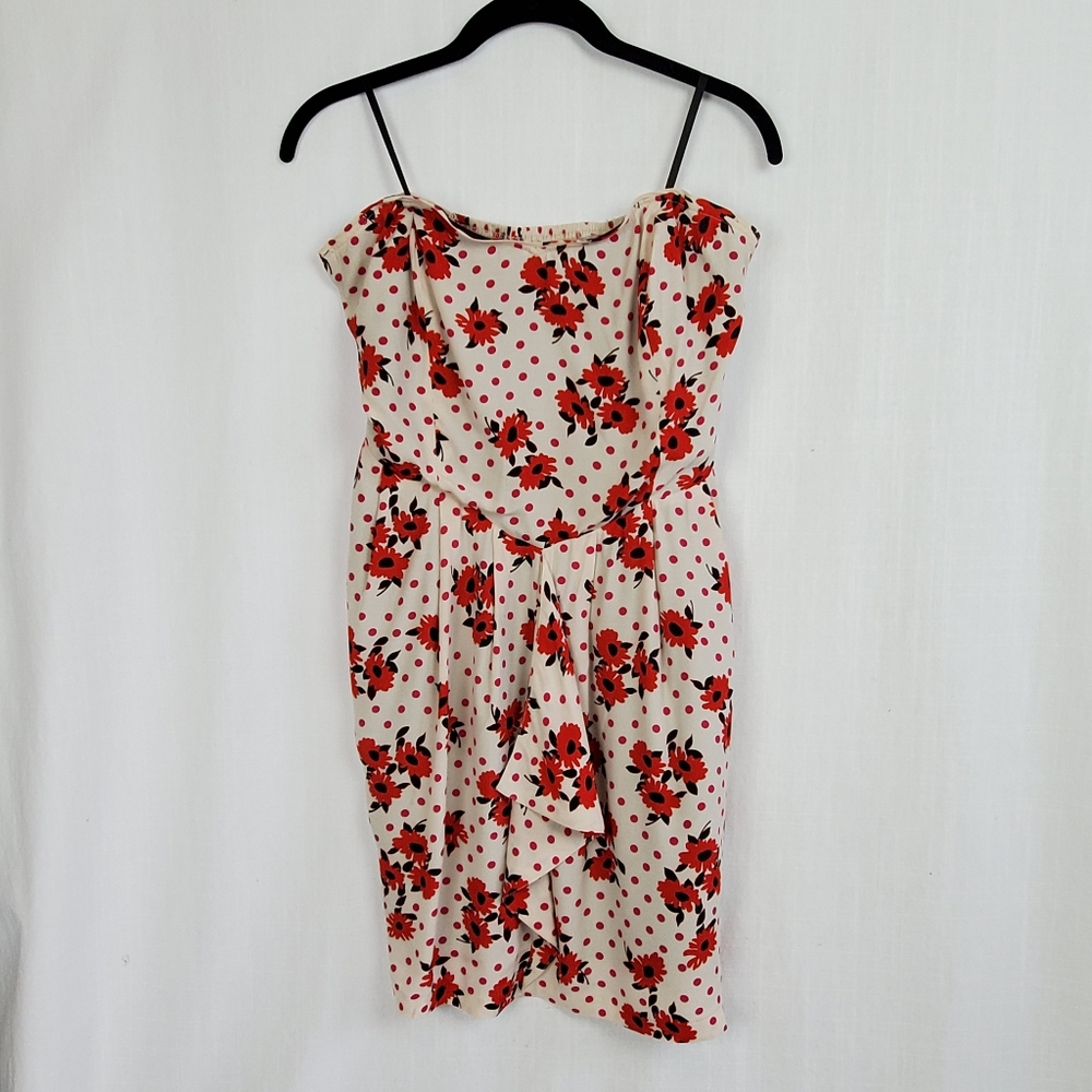 Cooperative | Floral Black & Red Strapless Dress *